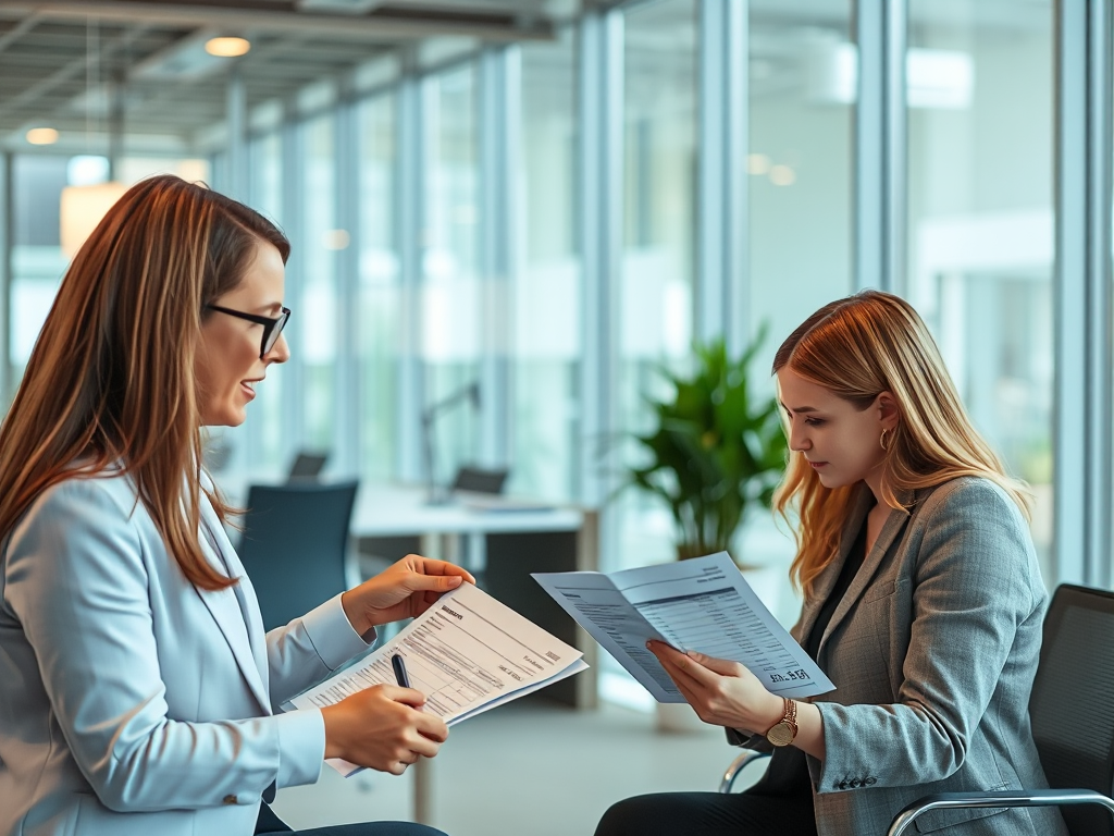 Nhóm chuyên gia doanh nghiệp đang xem xét tài liệu và hóa đơn VAT trong văn phòng hiện đại, ánh sáng tự nhiên dịu nhẹ, môi trường làm việc chuyên nghiệp