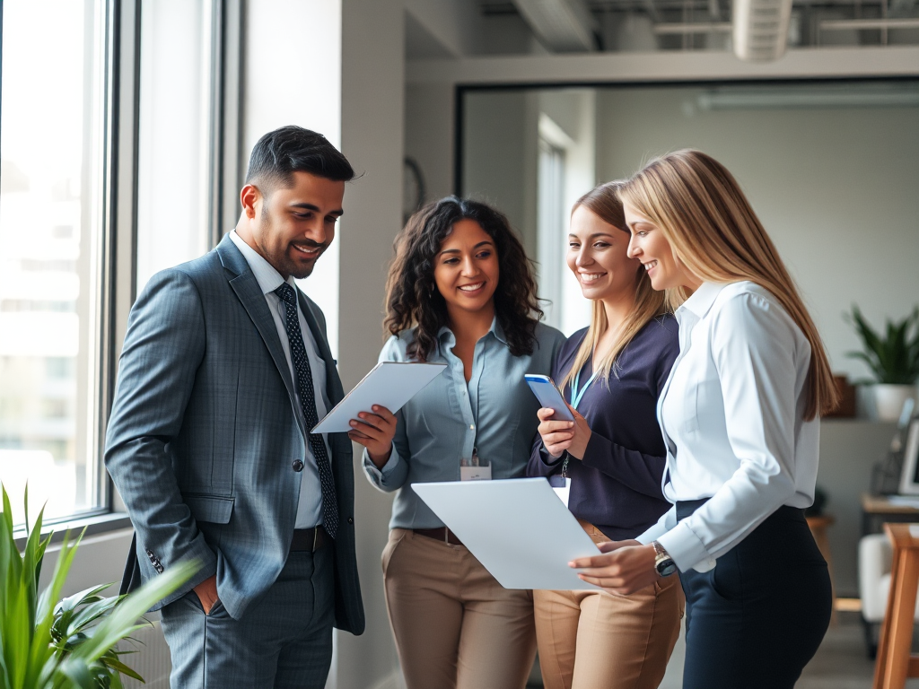 Nhóm chuyên gia làm việc trong văn phòng hiện đại, tập trung vào màn hình máy tính hiển thị dữ liệu tài chính và hóa đơn điện tử