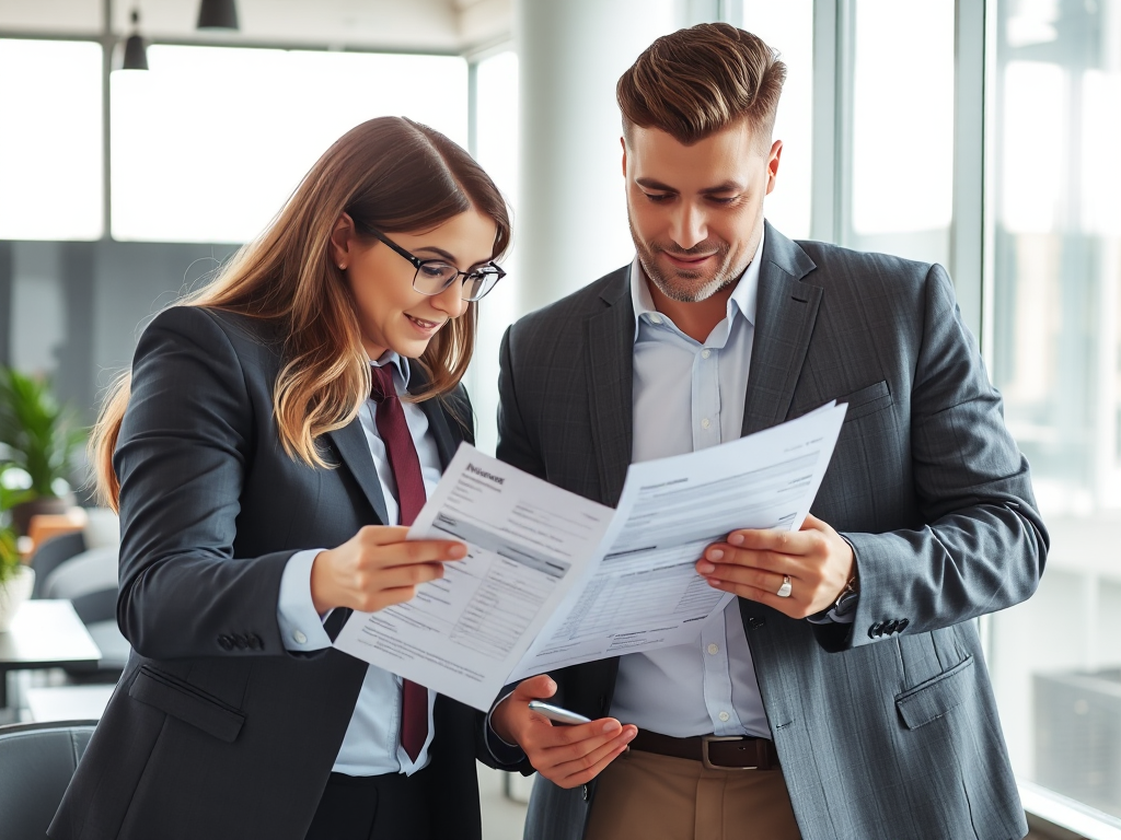 Nhóm chuyên gia phân tích hóa đơn đỏ trong văn phòng hiện đại, tập trung giải quyết lỗi thường gặp khi sử dụng hóa đơn đỏ, ánh sáng tự nhiên dịu nhẹ, môi trường làm việc chuyên nghiệp