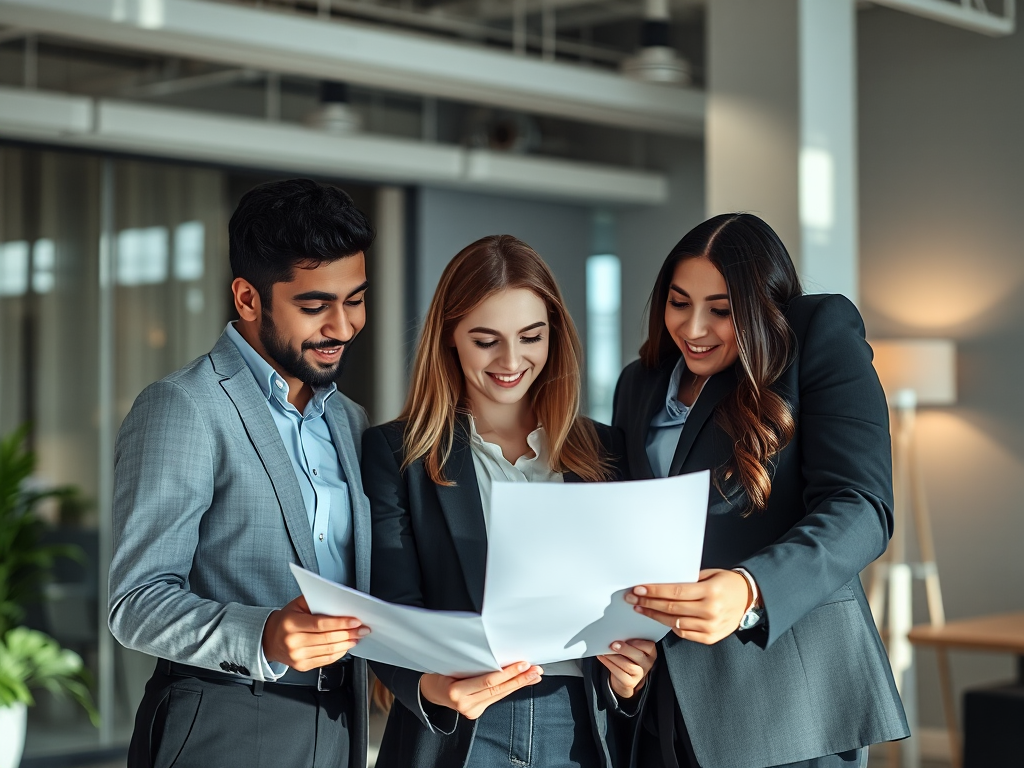 Nhóm chuyên gia xem xét tài liệu trong văn phòng hiện đại với ánh sáng tự nhiên, dịch vụ hợp thức hóa chứng từ được thực hiện chuyên nghiệp